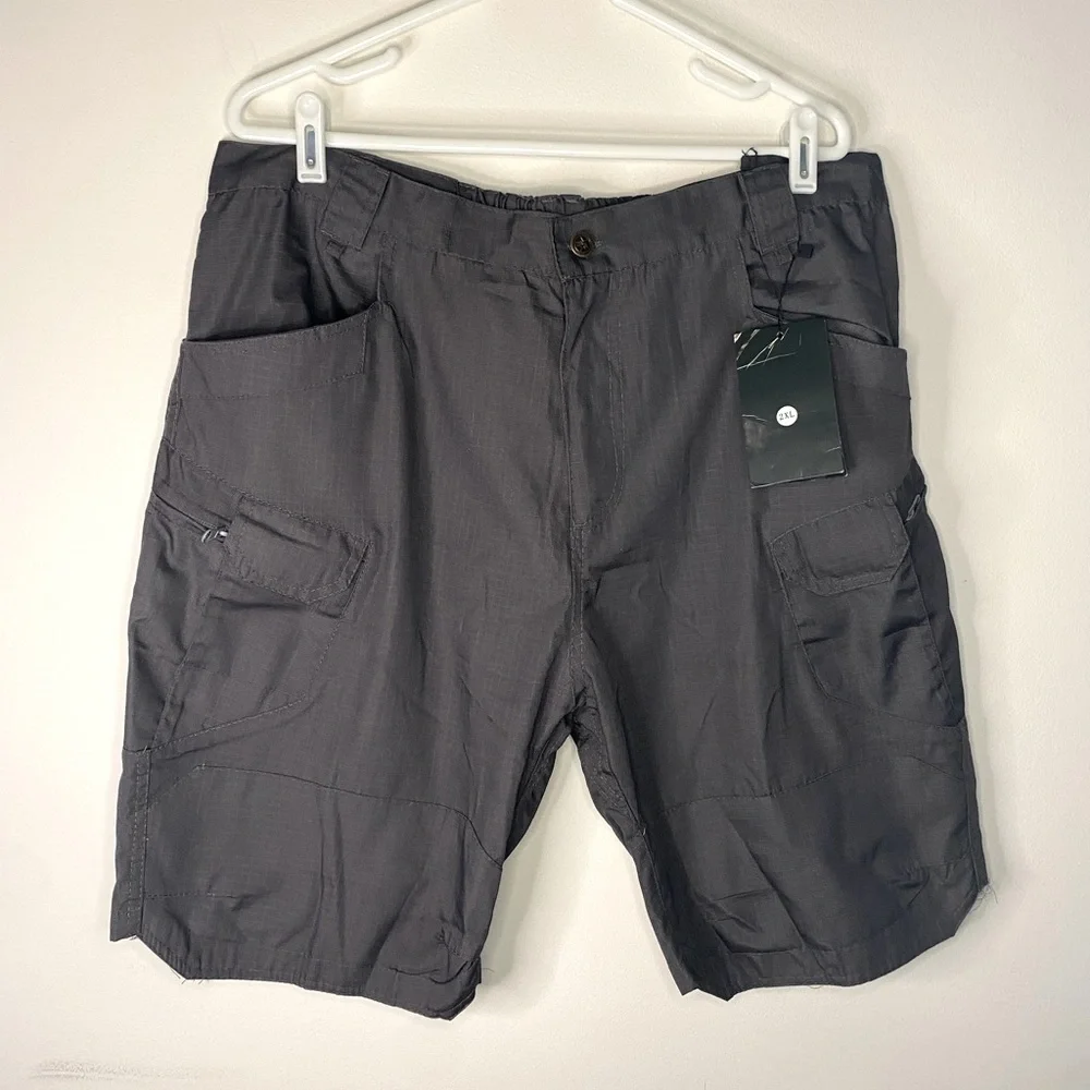 NWT Mens Outdoor Equipment‎ Cargo Gray Shorts Elastic Waist Size 2XL
